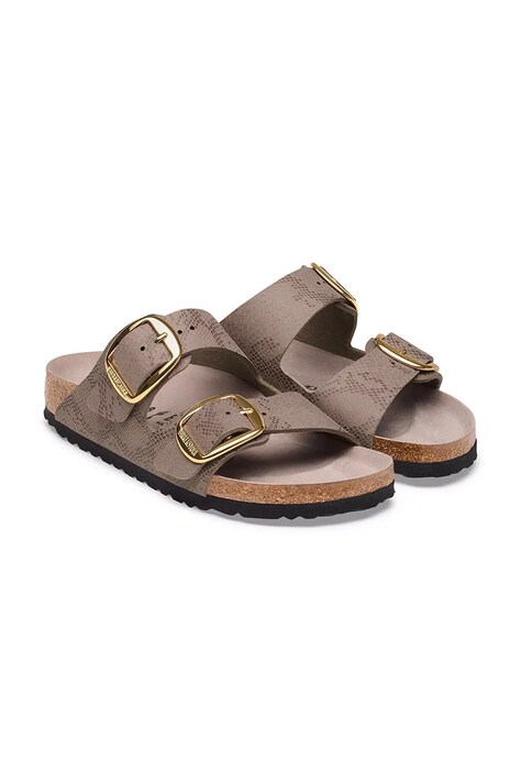 Birkenstock шльопанці жіночі шкіряні Arizona Big Buckle Synthetics Python — AW26-KLDZYD, бежевий — фото 3