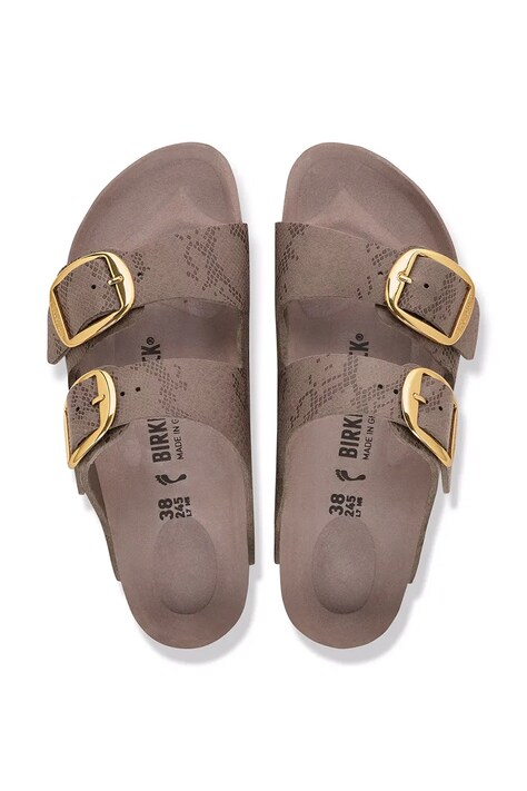 Birkenstock шльопанці жіночі шкіряні Arizona Big Buckle Synthetics Python — AW26-KLDZYD, бежевий — фото 5