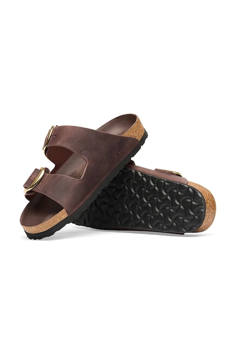 Birkenstock šľapky dámske kožené Arizona Big Buckle Oiled Leather hnedé 1032886