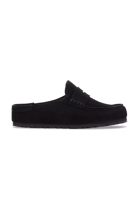 Birkenstock natikače mules za žene od brušene kože Naples Wrapped Suede Leather crne 1030813