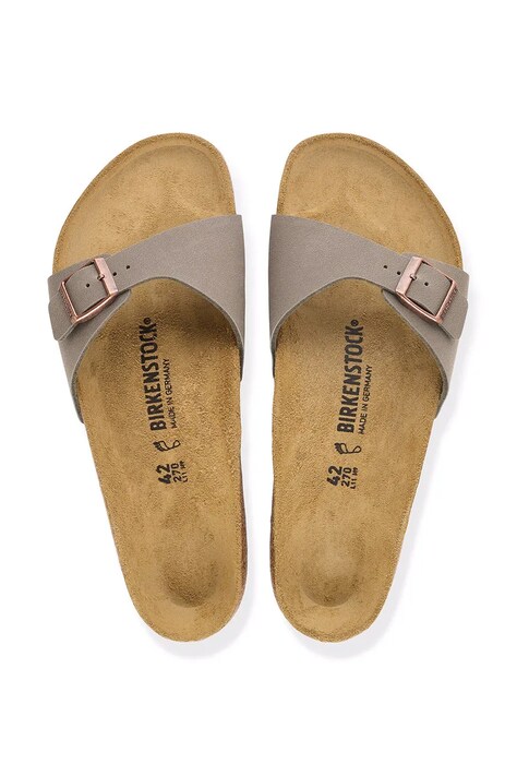 Birkenstock шльопанці жіночі Madrid Birkibuc — AW26-KLDZZ1, сірий — фото 5