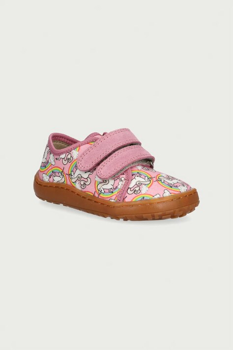 Froddo Detské papuče BAREFOOT CANVAS ružové G1700440