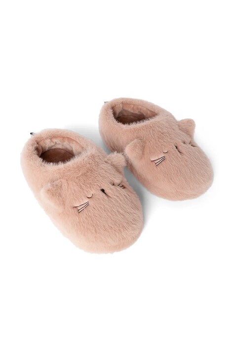 Liewood Kapcie dziecięce Aviaja Cat Slippers różowe LW21030