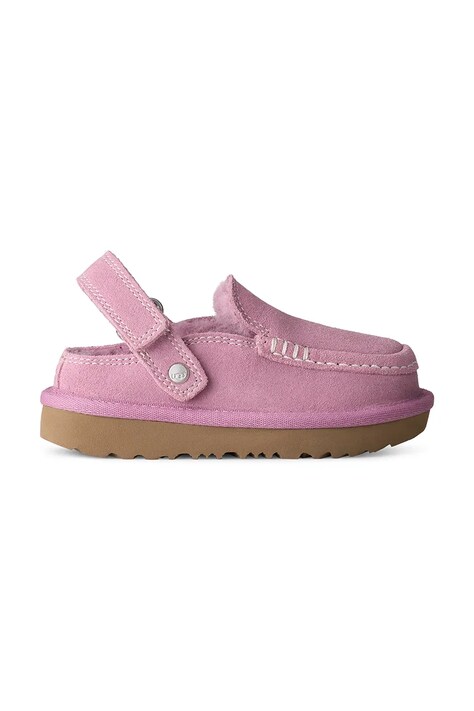 UGG Papuče za djecu od brušene kože GOLDENSTAR EVELINA CLOG roze 1180231T