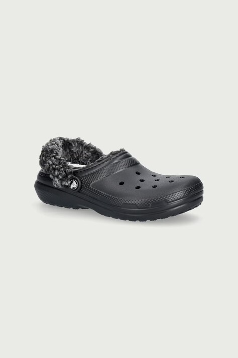 Crocs Klapki dziecięce CLASSIC FLEECE LINED CLOG czarne 212856