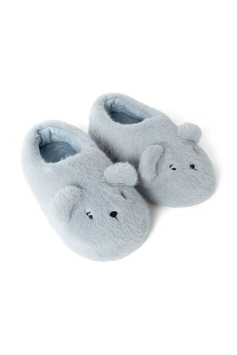 Liewood Kapcie dziecięce Aviaja Bear Slippers niebieskie LW19587