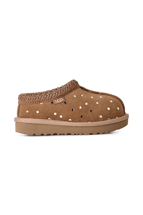 UGG Παντόφλες παιδικές σουέτ TASMAN ISHINY DOTS καφέ 1182791T