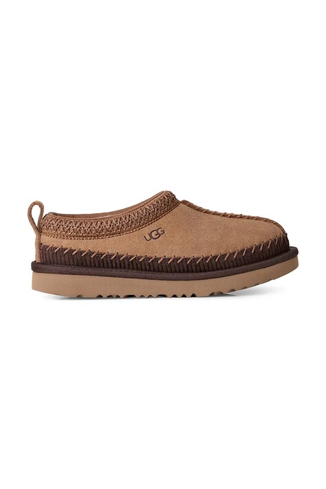 UGG Kapcie dziecięce zamszowe TASMAN IHERITAGE brązowe 1184431K
