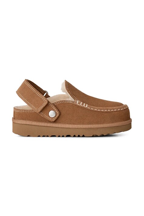 UGG Papuče za djecu od brušene kože GOLDENSTAR EVELINA CLOG smeđe 1180231K