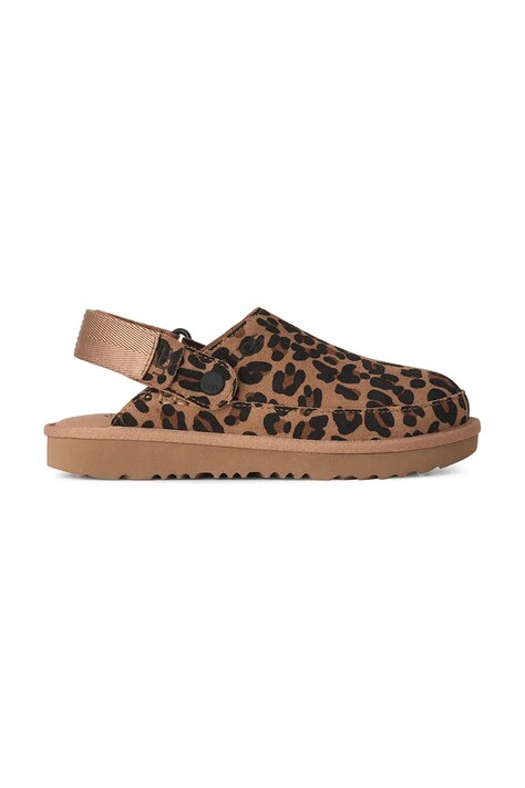 UGG Kapcie dziecięce zamszowe GOLDENSTAR SPOTTED CLOG brązowe 1183568K