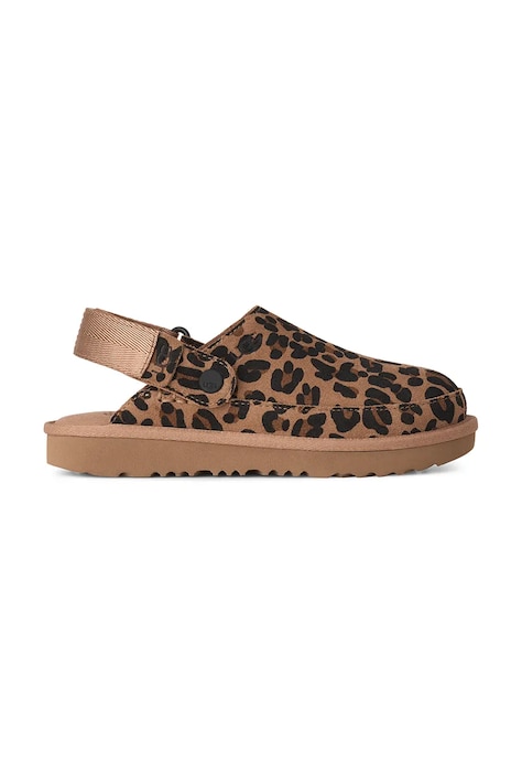 UGG Kapcie dziecięce zamszowe GOLDENSTAR SPOTTED CLOG brązowe 1183568K