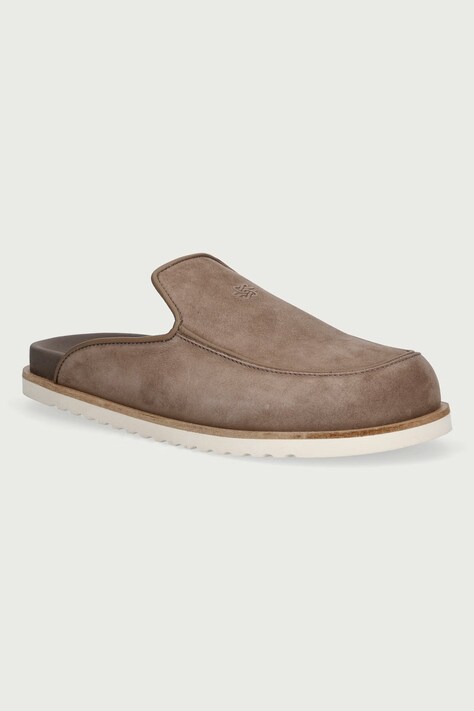Filling Pieces Klapki mules męskie nubukowe beżowe 122613332235