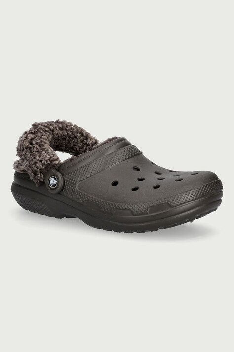 Crocs Kapcie Classic Fleece brązowe 211396