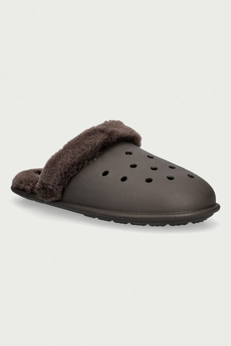 Crocs Kapcie Classic Fuzz Scuff Slipper brązowe 212143