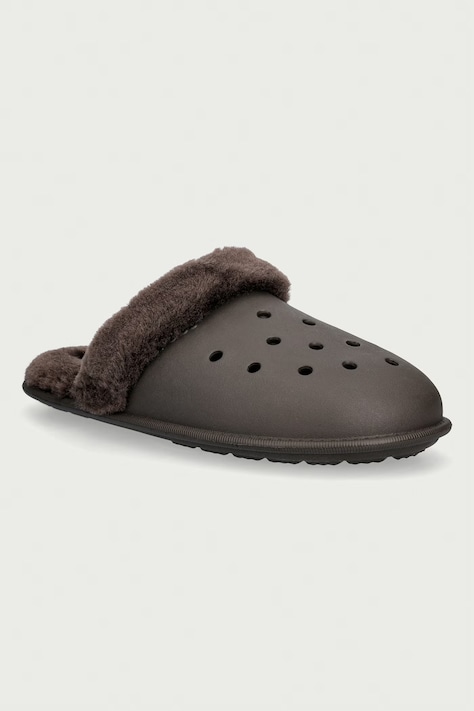 Crocs Kapcie Classic Fuzz Scuff Slipper brązowe 212143