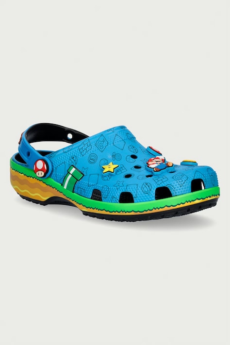Crocs Klapki mules Classic Super Mario Core Clog niebieskie 212138