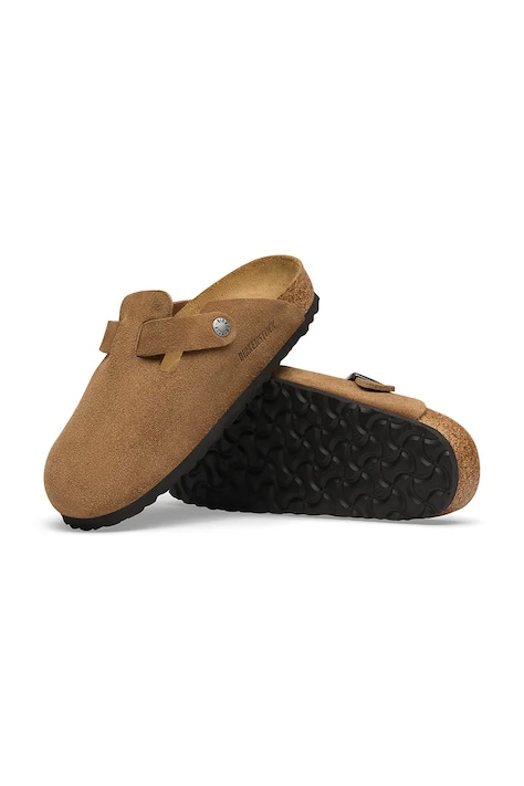 Birkenstock šľapky mules dámske semišové Boston Suede Leather hnedé 1032813