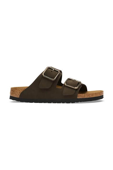 Birkenstock klapki nubukowe Arizona Wire Buckle Nubuck Leather brązowe 1032761