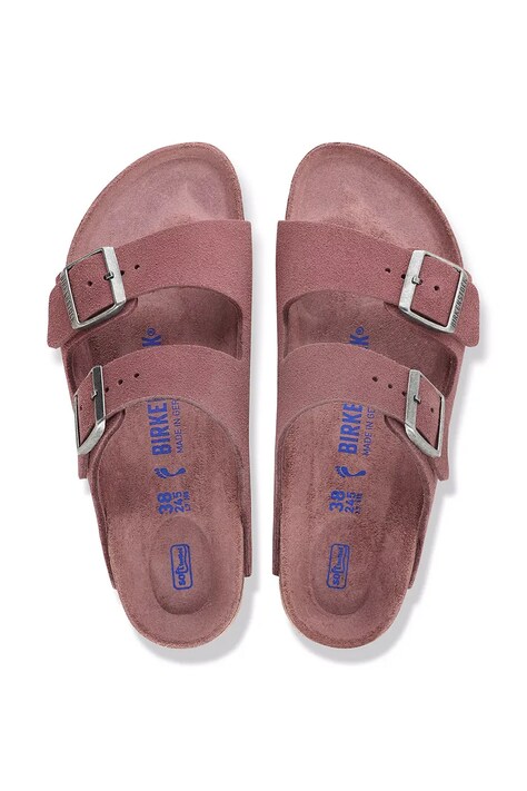 Birkenstock шльопанці замшеві Arizona Soft Footbed Suede Leather — AW26-KLUZZF, рожевий — фото 5