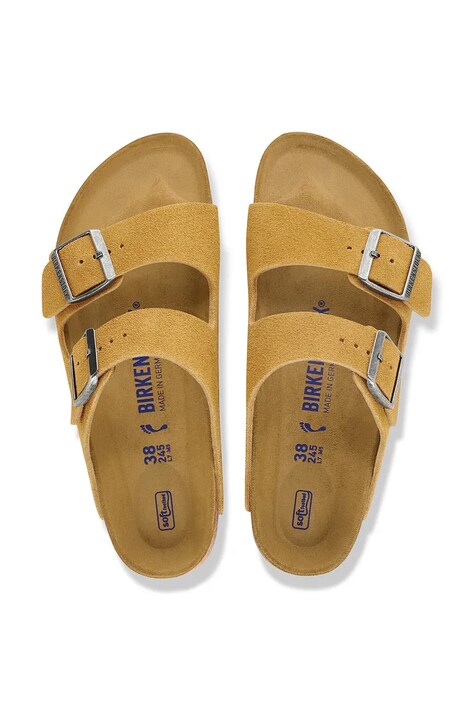 Birkenstock шльопанці замшеві Arizona Soft Footbed Suede Leather — AW26-KLUZZL, коричневий — фото 5