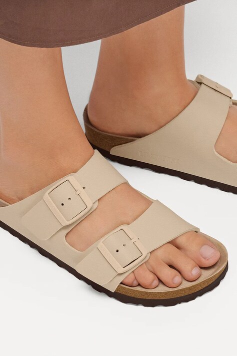 Birkenstock шльопанці Arizona Birko-Flor бежеві 1031486