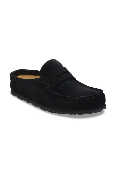 Birkenstock šľapky mules semišové Naples Wrapped Suede Leather čierne 1030795