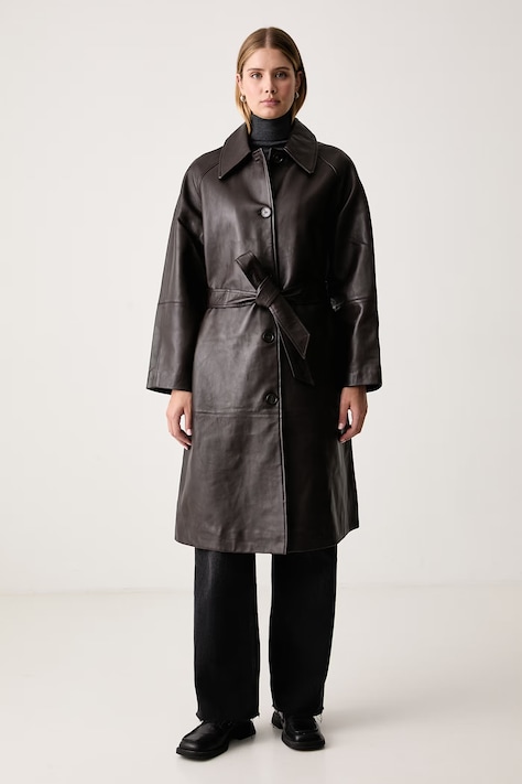 Officine Generale Παλτό γυναικείο δερμάτινο CHRISTA καφέ W26WLTR550