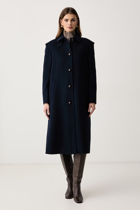 Weekend Max Mara Płaszcz damski z wełną WKSGESSATI granatowy 2625016026