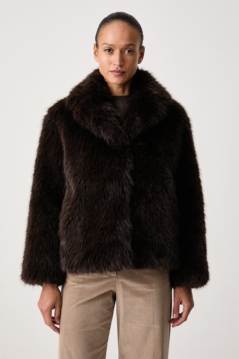 Weekend Max Mara Płaszcz ze sztucznego futra damski WKIOZIOSO brązowy 2625086013600