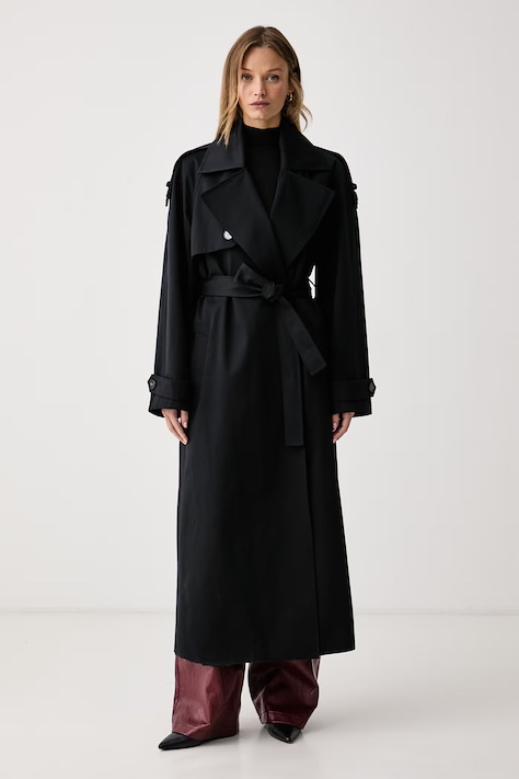 Le Privé Płaszcz damski bawełniany SOLANGE COAT NOIR czarny LP00922