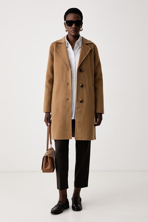 MICHAEL Michael Kors Płaszcz damski z wełną beżowy 77A7146M22