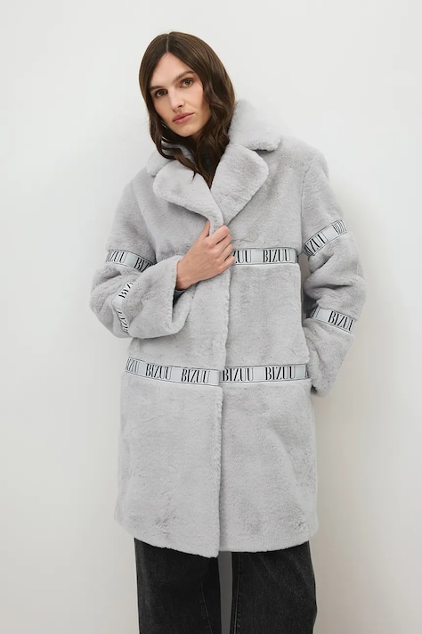 BIZUU Cappotto in pelliccia sintetica da donna FLORENCE grigio FLORENCE SZARY