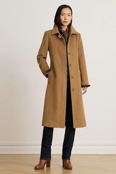 Lauren Ralph Lauren Płaszcz damski z wełną brązowy 297P23444
