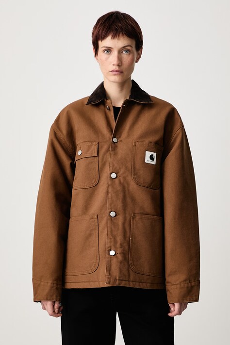 Carhartt WIP OG Michigan Coat kurtka damska bawełniana brązowa I032235