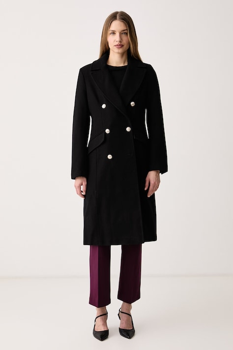 DKNY Palton pentru femei cu lână negru DLEMWZ36
