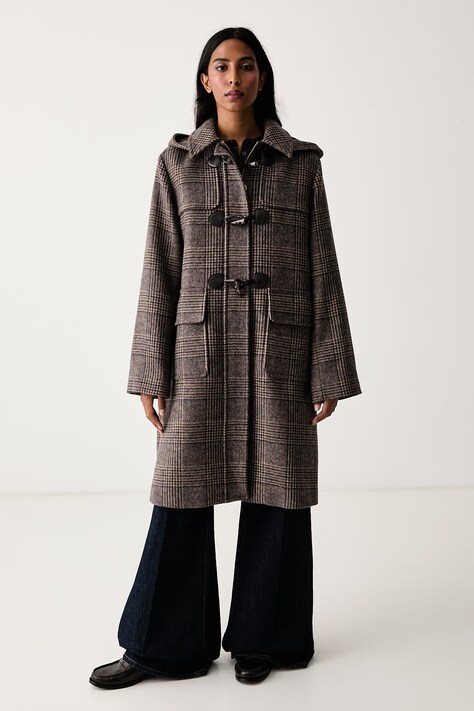Barbour Płaszcz damski z wełną Melody brązowy LWO0269
