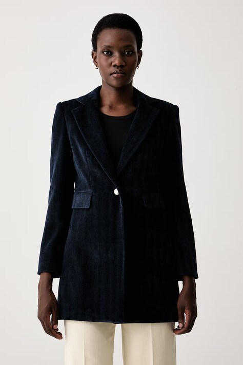 Marella marynarka damska welurowa Emme by Marella niebieska 2625086081200