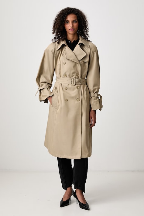 Vetements Płaszcz dwustronny bawełniany damski beżowy WH27CO020C