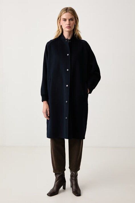 Weekend Max Mara Płaszcz damski z wełną WKDABBONO granatowy 2625496032600