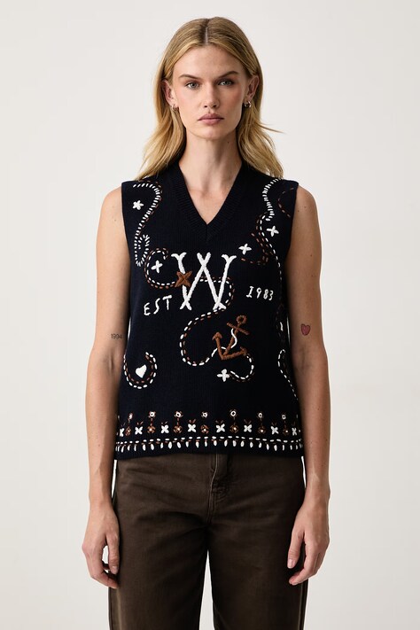 Weekend Max Mara Kamizelka damska wełniana WKDCACAO granatowa 2625356012600