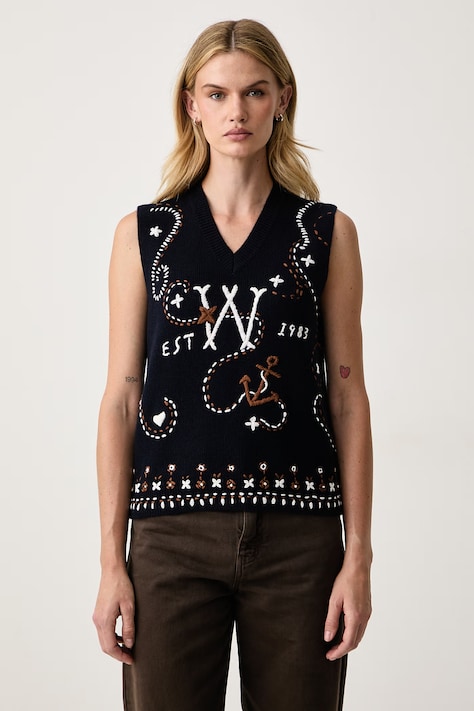 Weekend Max Mara Kamizelka damska wełniana WKDCACAO granatowa 2625356012600