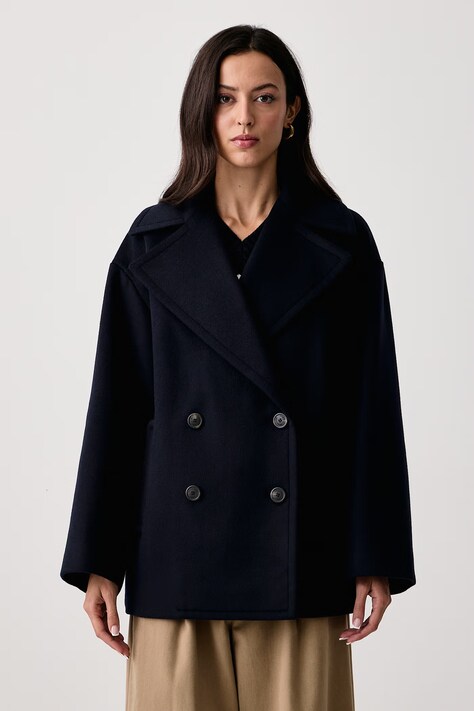 Weekend Max Mara Płaszcz damski wełniany WKDALPE granatowy 2625086032600