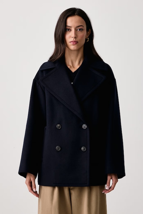 Weekend Max Mara Płaszcz damski wełniany WKDALPE granatowy 2625086032600