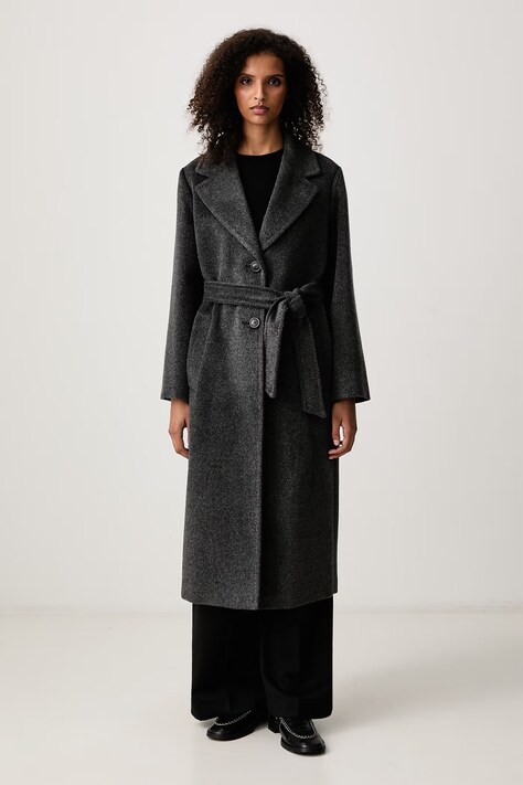 Weekend Max Mara Płaszcz damski z wełną WKDBRONTE szary 2625016112600