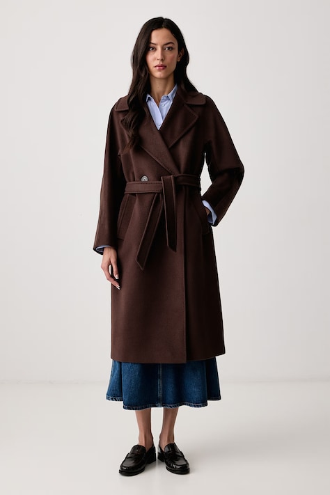 Weekend Max Mara Palton pentru femei din lână WKDRESINA maro 2625016102600
