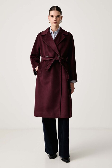 Weekend Max Mara Plášť dámsky vlnený WKDRESINA burgundský 2625016102600