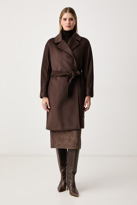 Weekend Max Mara Пальто для женщин из шерсти WKDPEDALE коричневое 2625016092600