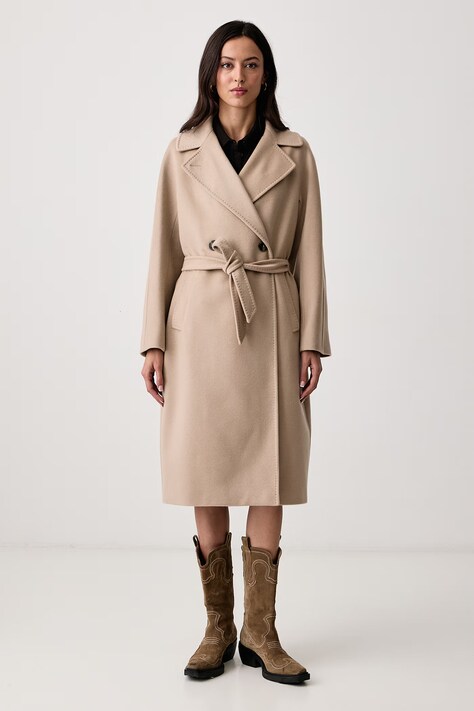Weekend Max Mara Płaszcz damski kaszmirowy WKDCASCIA beżowy 2625016082600