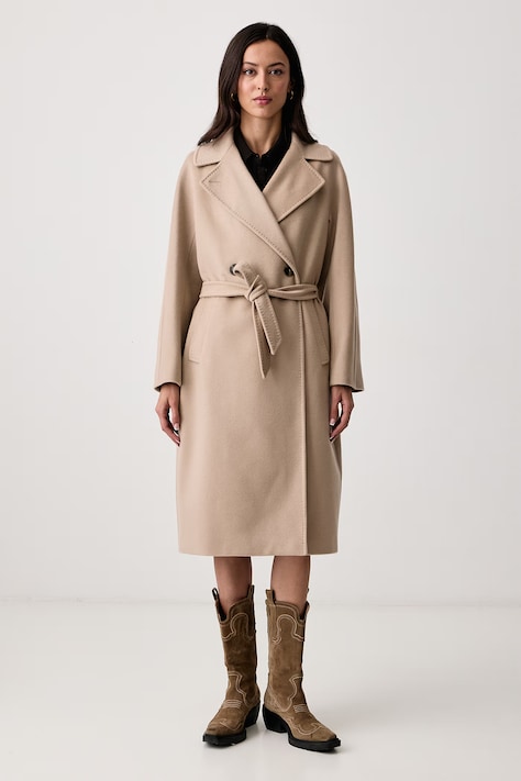 Weekend Max Mara Płaszcz damski kaszmirowy WKDCASCIA beżowy 2625016082600