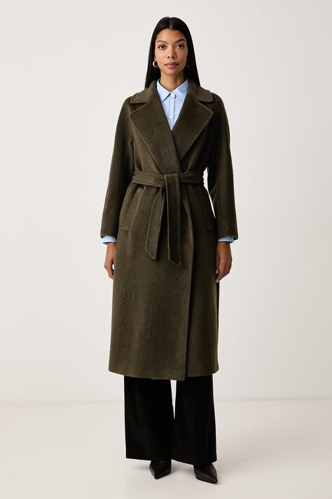 Weekend Max Mara Płaszcz damski z wełną WKDTEMPERA zielony 2625016072600